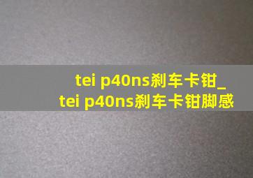 tei p40ns刹车卡钳_tei p40ns刹车卡钳脚感